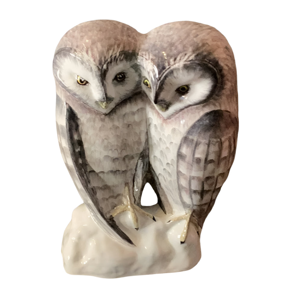 Hand painted Owl couple sculpture
