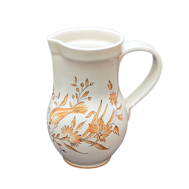 Perret jug with Saint Omer monochrome orange hand painted decoration
