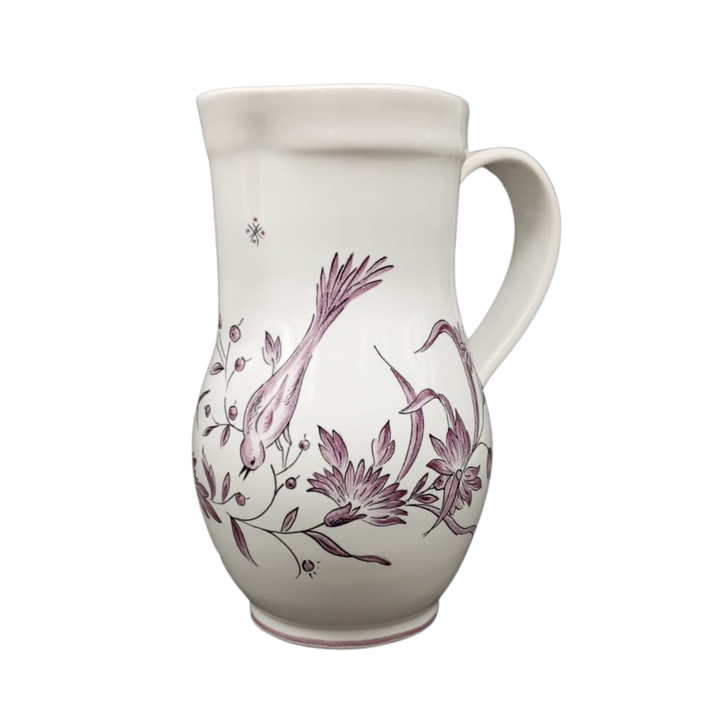 Perret jug with St Omer monochrome purple hand painted decoration