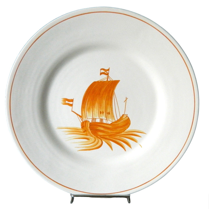 Bateau 2 orange boat motif Plain Rim plate