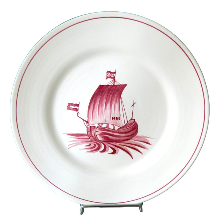 Bateau 2 raspberry boat motif Plain Rim plate
