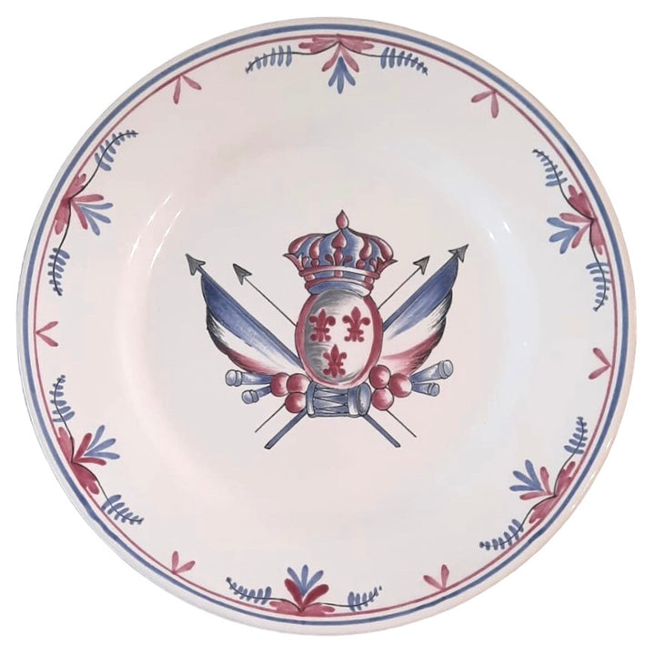 Plain Rim plate with French Revolution hand painted decoration