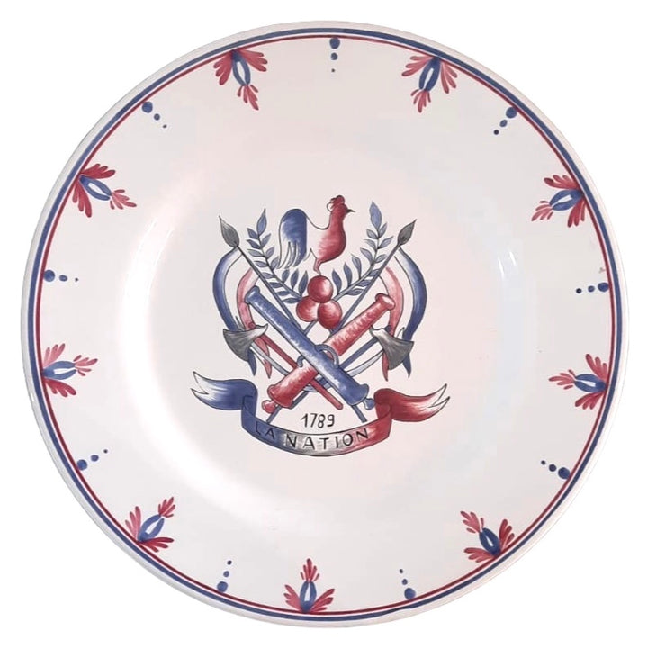 Plain Rim plate with French Revolution hand painted decoration