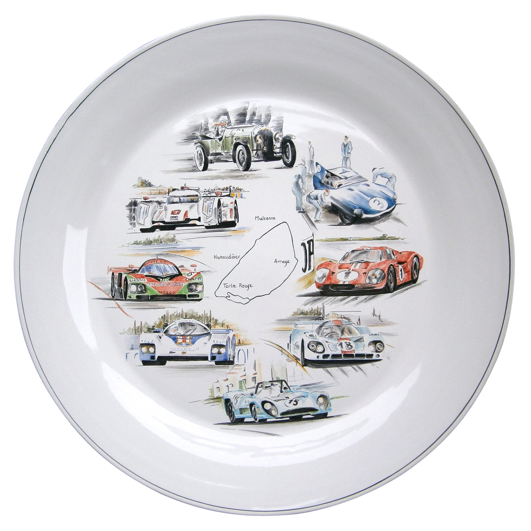 Plain Rim serving plate - Limited Edition 24H Le Mans hand painted decoration