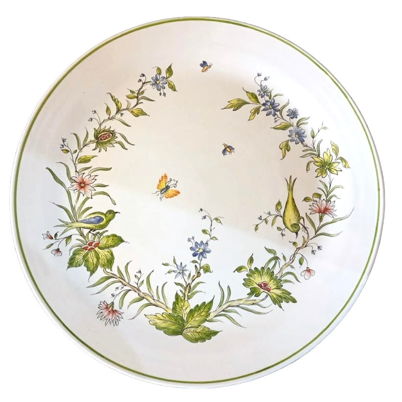 Plain Rim serving plate with St Omer polychrome decor