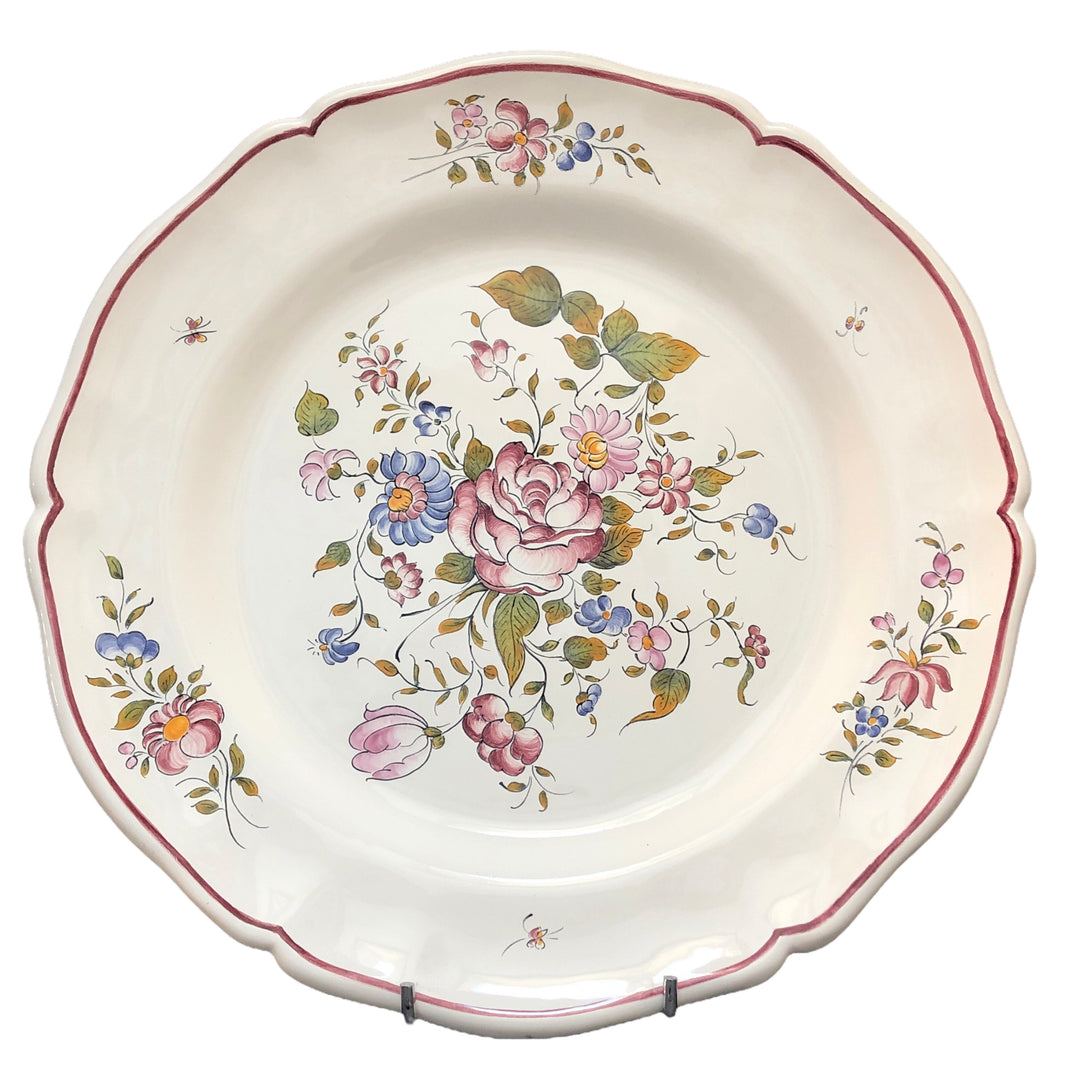 Scalloped Edge Round Feston serving plate with Strasbourg Flowers 4 decor