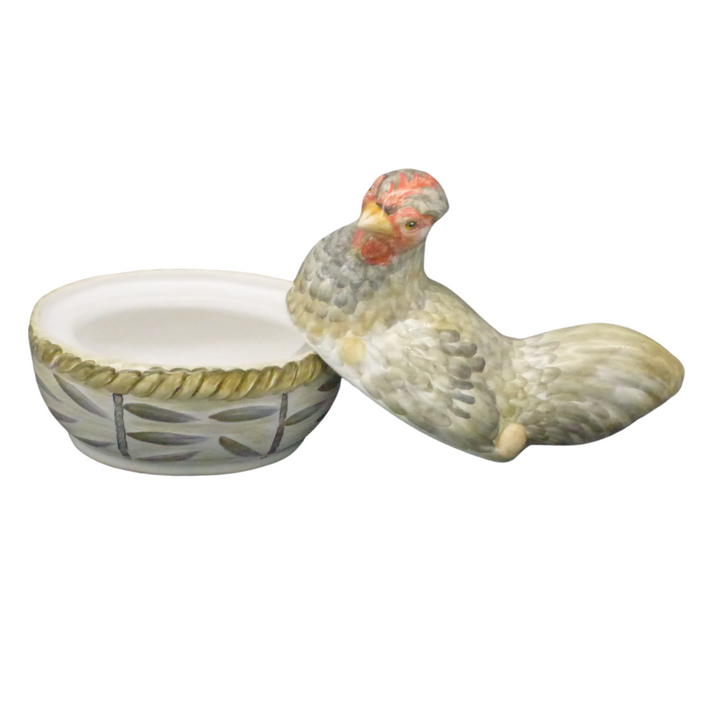 Small pale green Chicken terrine lidded dish 2
