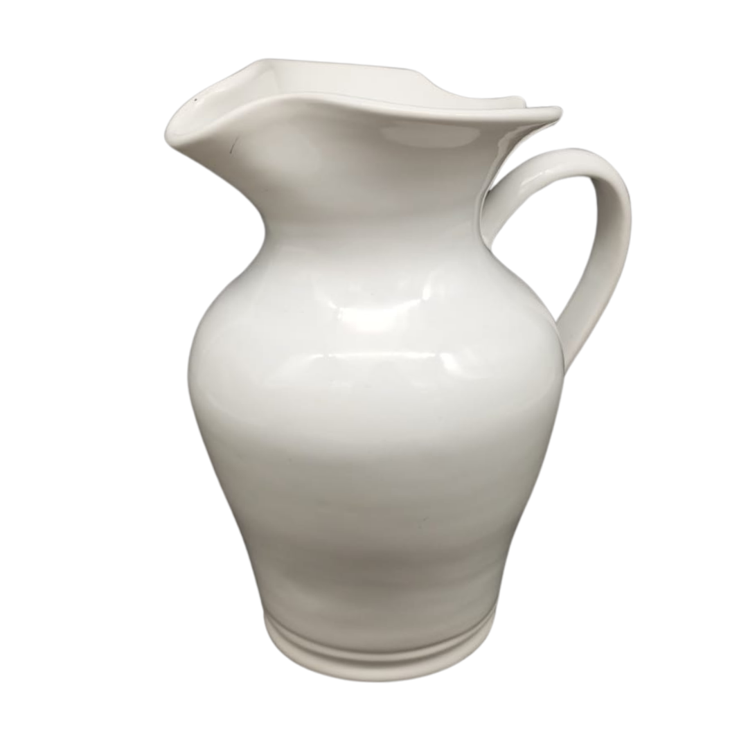 Tricorne jug in plain white glaze