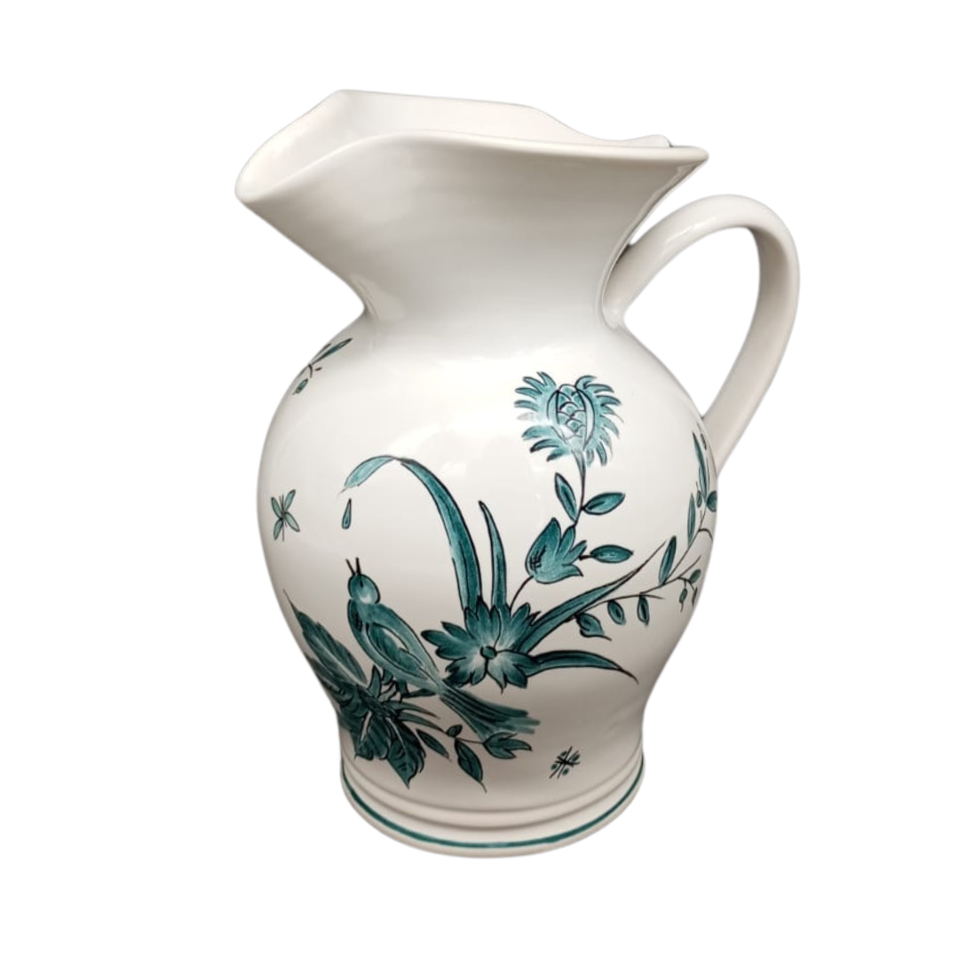 Tricorne jug with St Omer monochrome turquoise decor