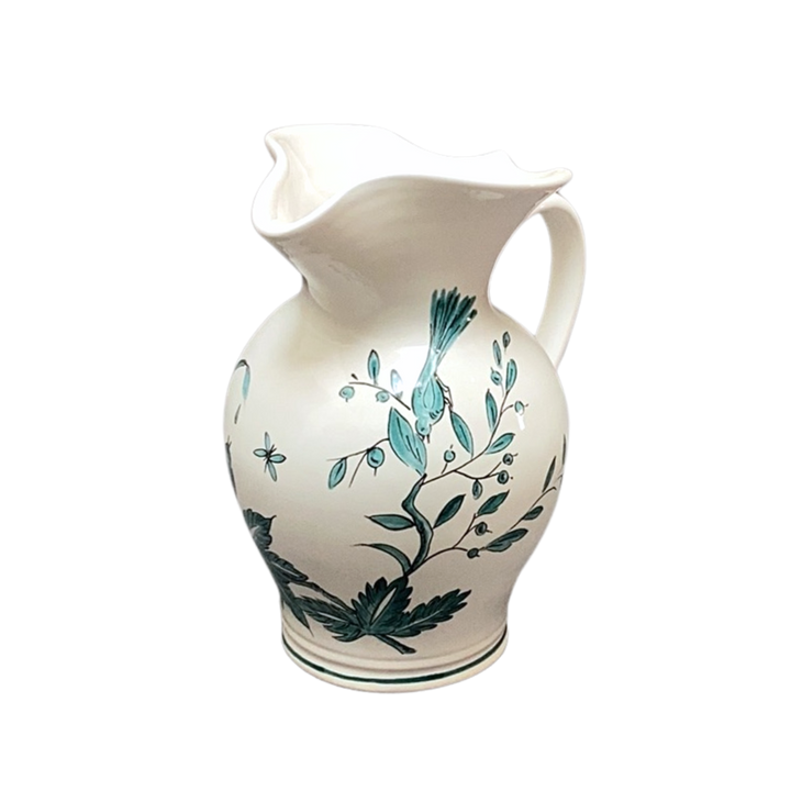 Tricorne jug with St Omer monochrome turquoise decoration 2