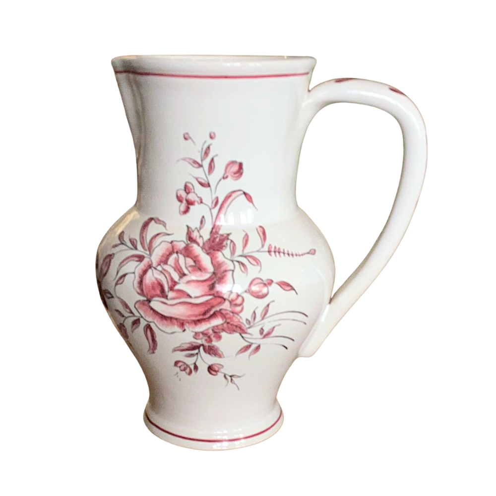 Uni Water Jug with Strasbourg Flowers monochrome raspberry