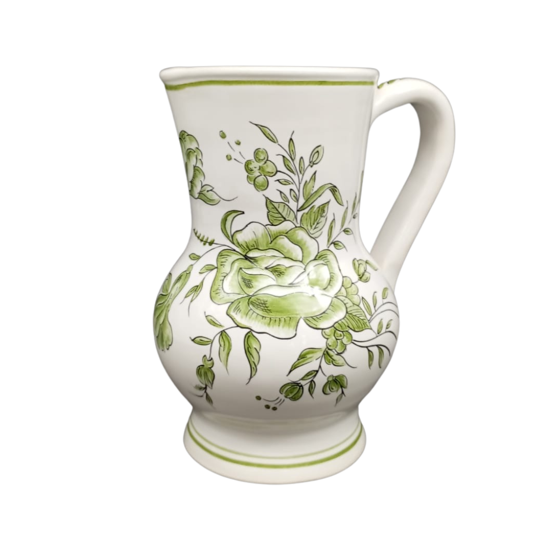 Uni Water Jug with Strasbourg Flowers monochrome green decoration