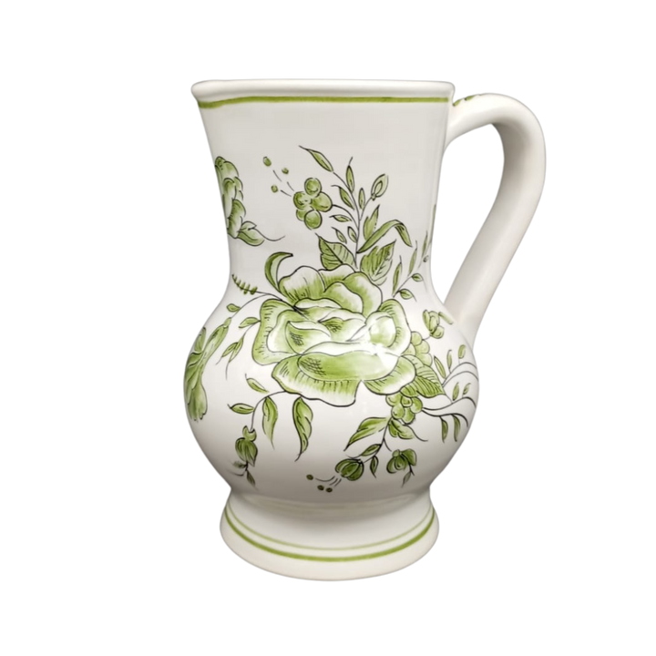 Uni Water Jug with Strasbourg Flowers monochrome green decoration