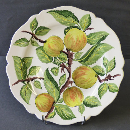 Feston Plate with hand painted Pouplard Pomme decoration