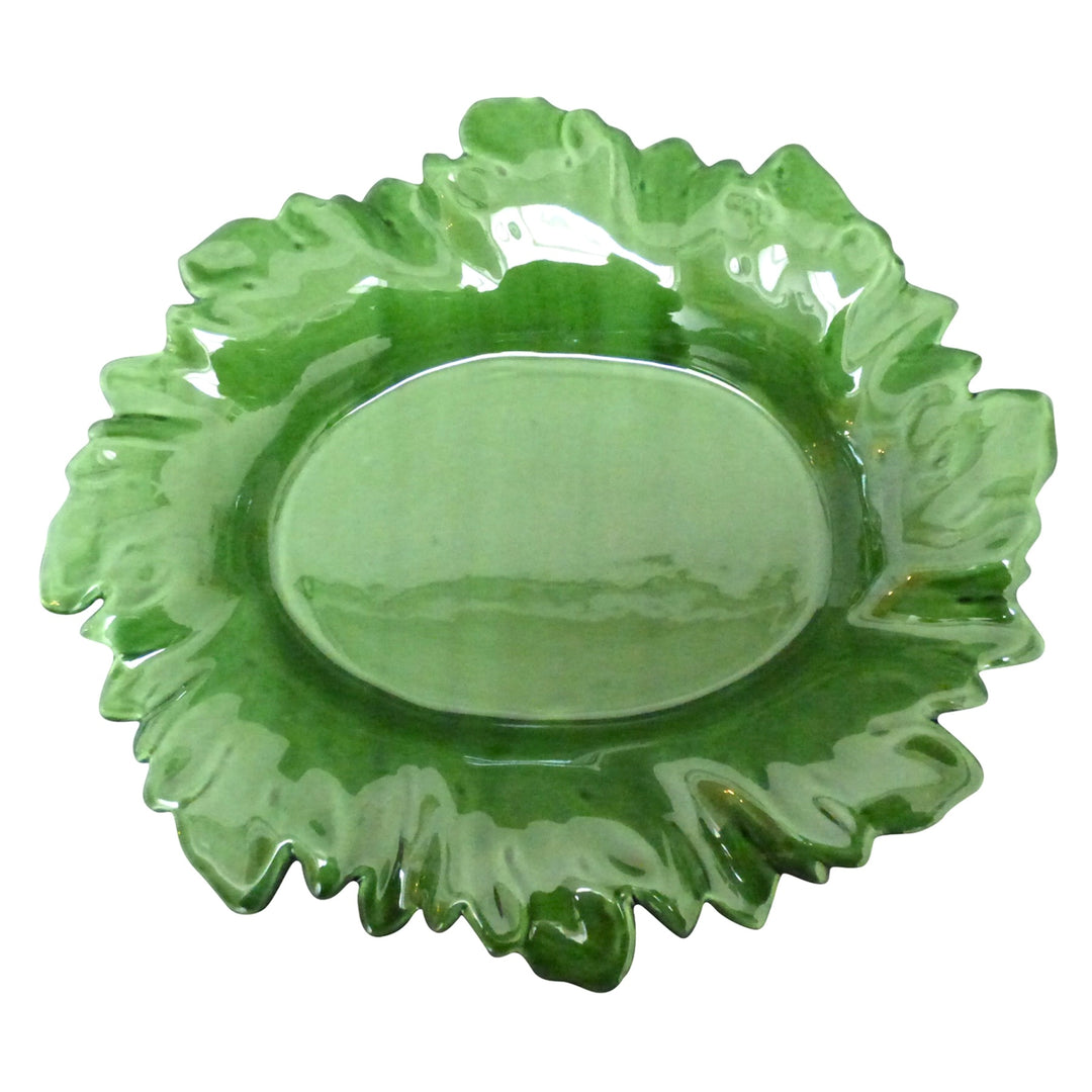 Acanthus oval serving dish in green