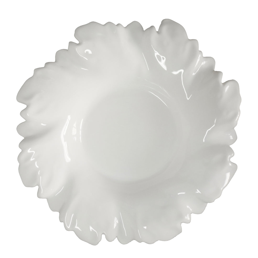 Acanthus round serving dish in white