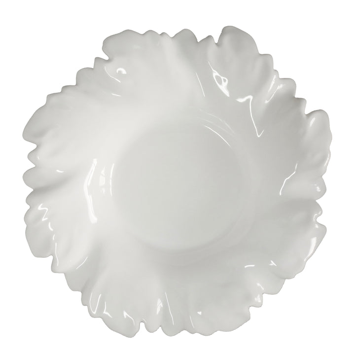 Acanthus round serving dish in white