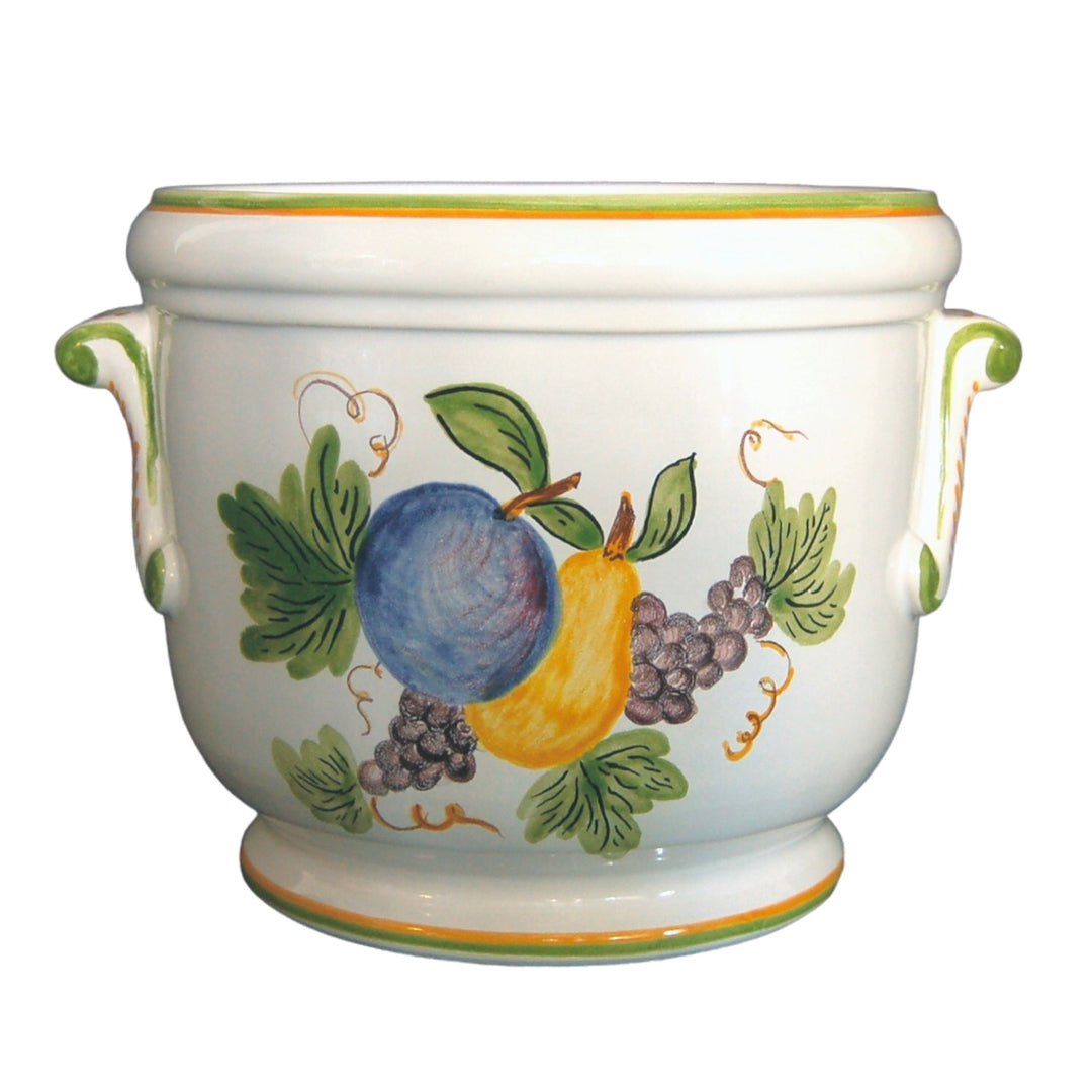 Antique handles planter with hand painted Antique Fruits 79 decoration