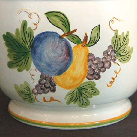 Antique handles planter with hand painted Antique Fruits 79 decoration