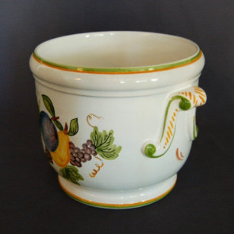 Antique handles planter with hand painted Antique Fruits 79 decoration