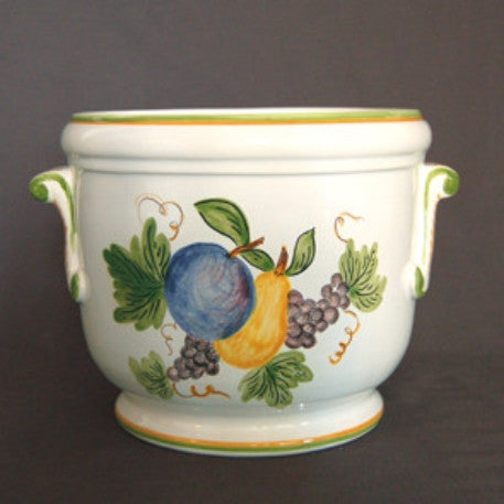 Antique handles planter with hand painted Antique Fruits 79 decoration