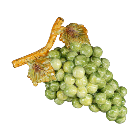 Bunch of earthenware green grapes