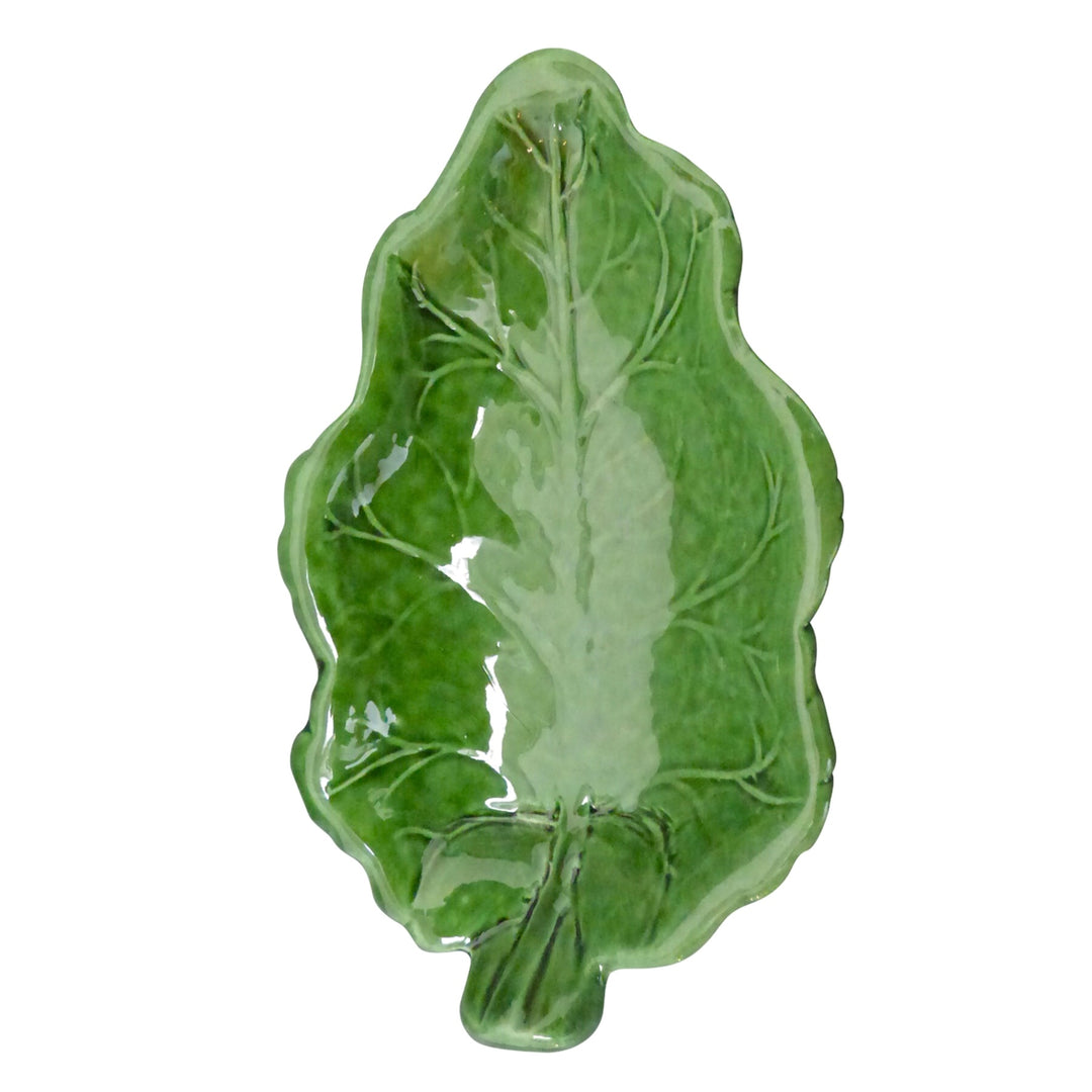Cabbage leaf shallow dish
