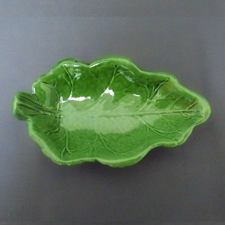 Cabbage leaf shallow dish