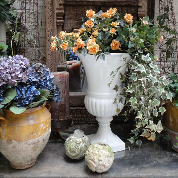 Earthenware Medicis Godrons vase without handles