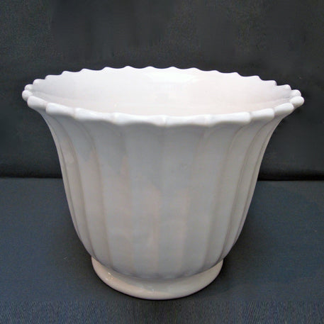 Flared ceramic planter side view