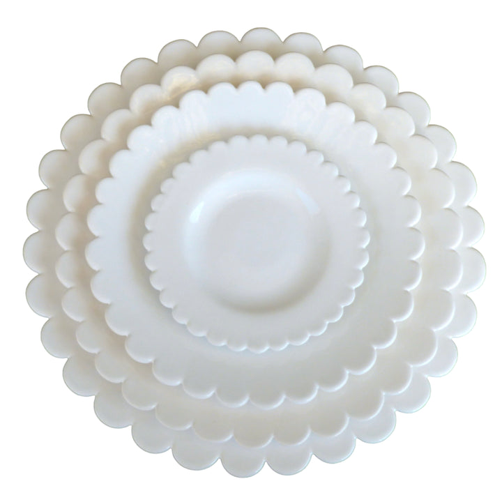 Large scallop Chevet plates handmade luxury French scallop edge plates