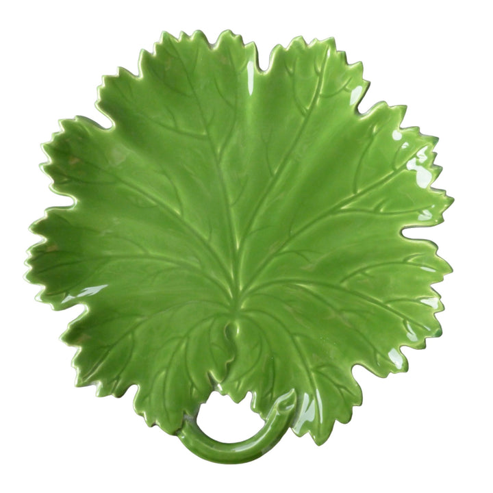 Large Vine leaf plate in green