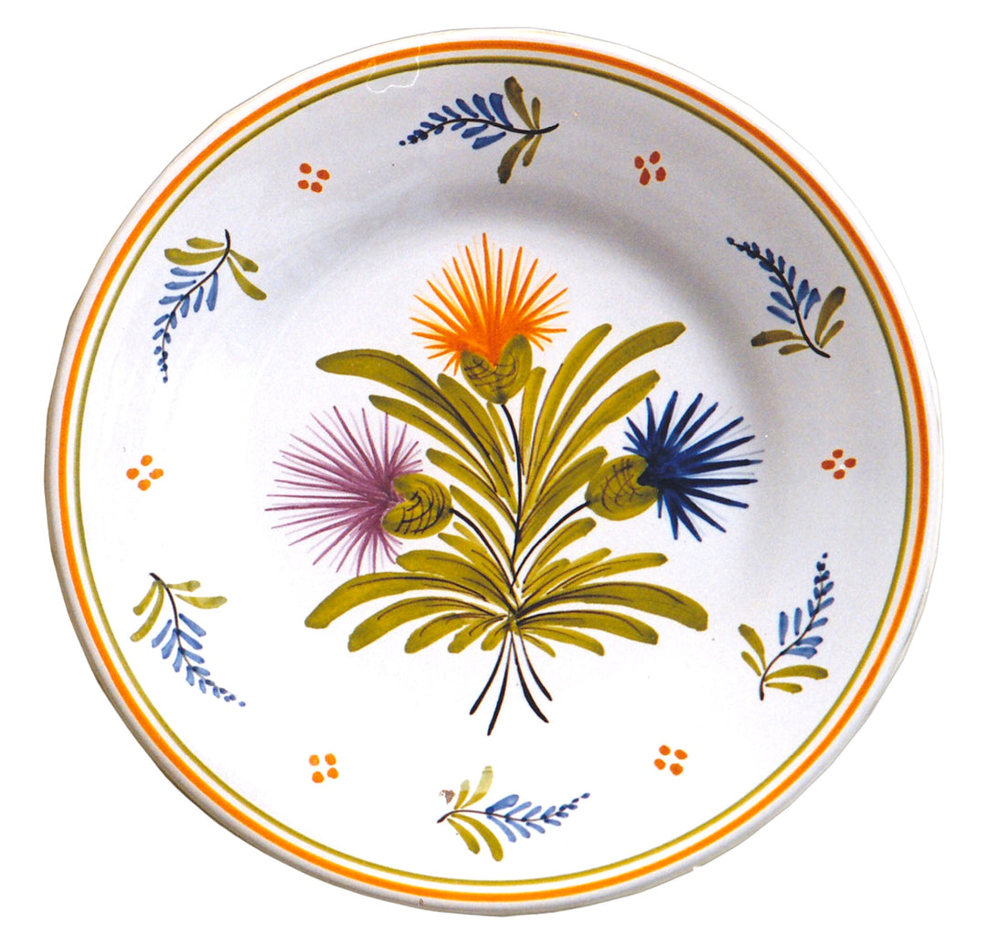 Plain Rim Plate with Antique Flowers 90 hand painted decoration