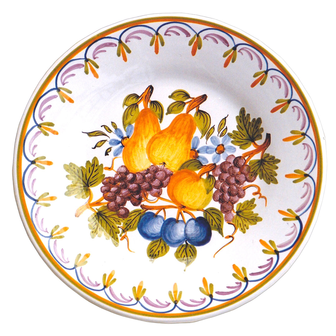 Plain Rim plate with Antique Fruits 1 hand painted decoration