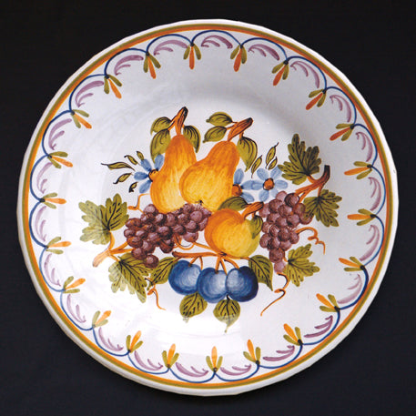 Plain Rim plate with Antique Fruits 1 hand painted decoration