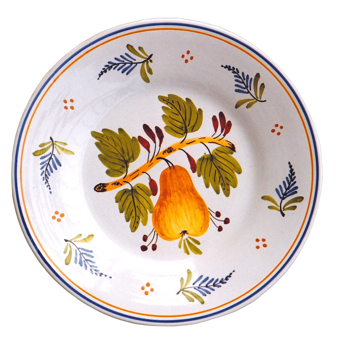 Plain Rim plate with Antique Fruits 2 hand painted decoration