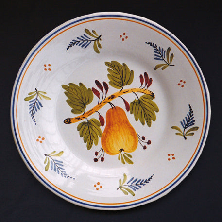 Plain Rim plate with Antique Fruits 2 hand painted decoration