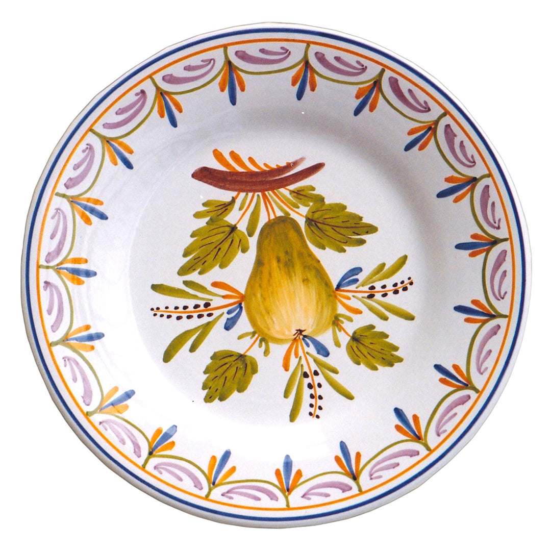 Plain Rim plate with Antique Fruits 3 hand painted decoration