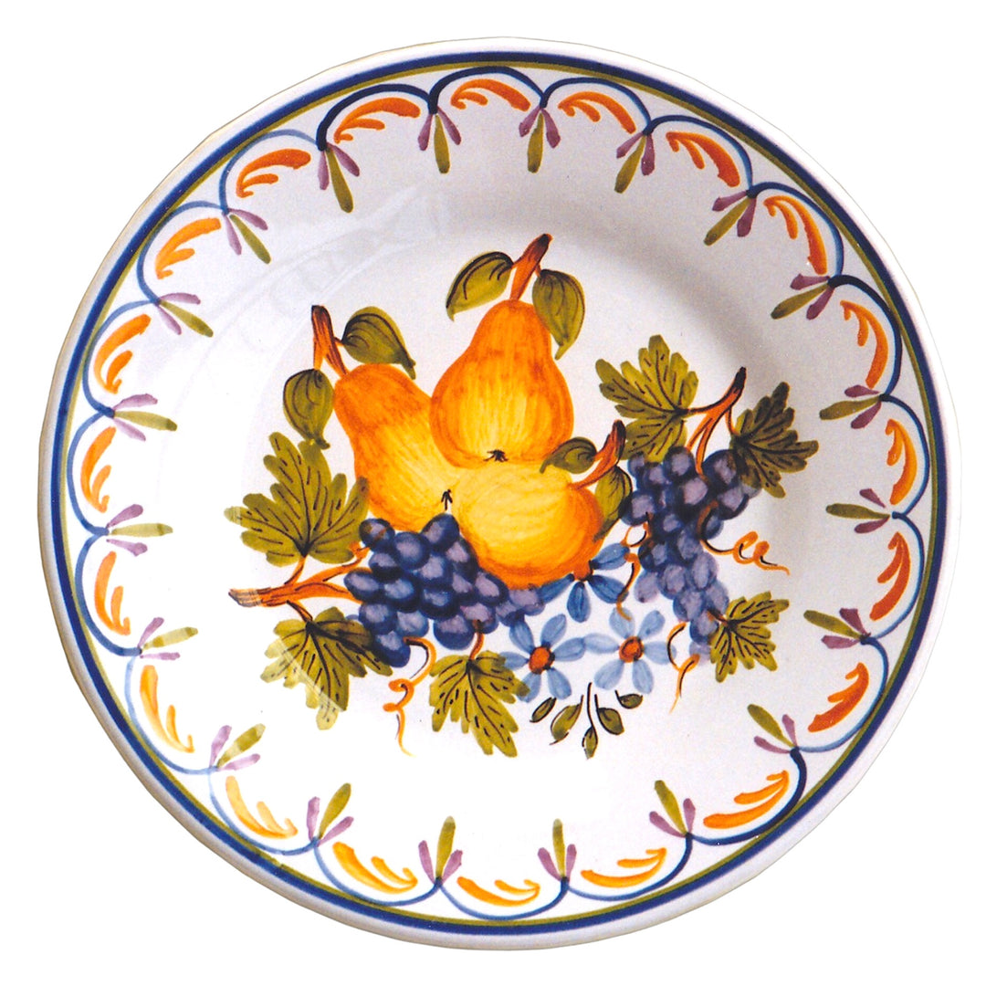 Plain Rim plate with Antique Fruits 69 hand painted decoration