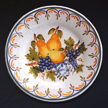 Plain Rim plate with Antique Fruits 69 hand painted decoration