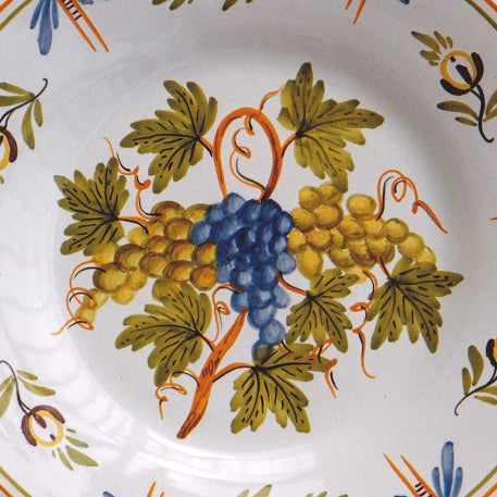 Plain Rim plate with Antique Fruits 70 hand painted decoration