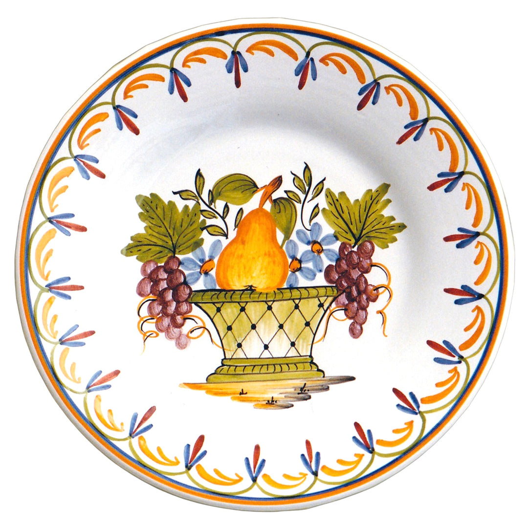 Plain Rim plate with Antique Fruits 72 hand painted decoration