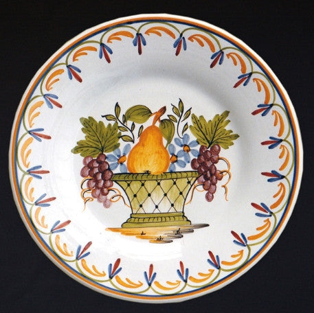 Plain Rim plate with Antique Fruits 72 hand painted decoration