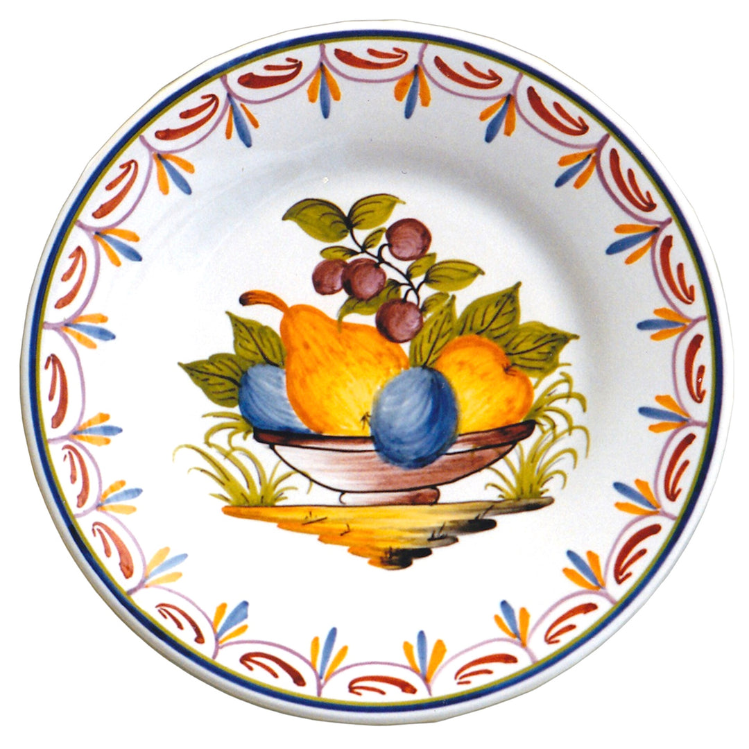 Plain Rim plate with Antique Fruits 73 hand painted decoration