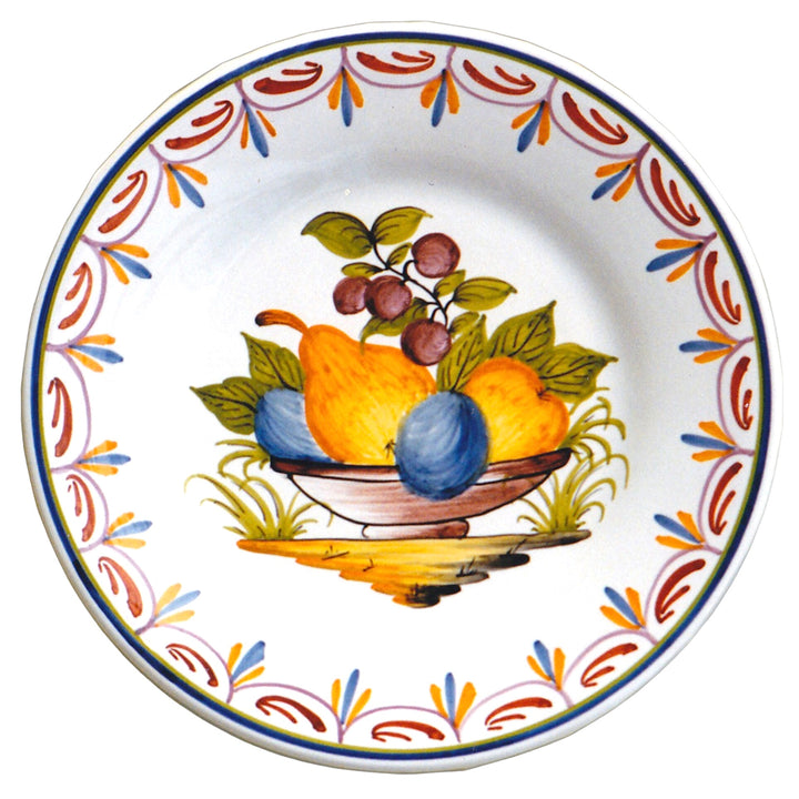 Plain Rim plate with Antique Fruits 73 hand painted decoration