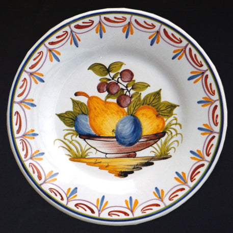 Plain Rim plate with Antique Fruits 73 hand painted decoration
