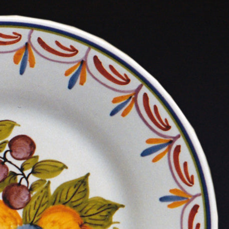 Plain Rim plate with Antique Fruits 73 hand painted decoration