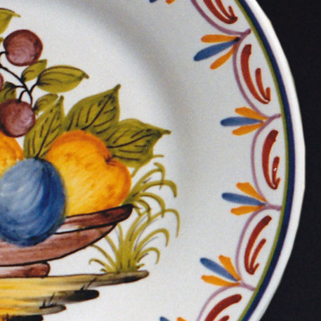 Plain Rim plate with Antique Fruits 73 hand painted decoration