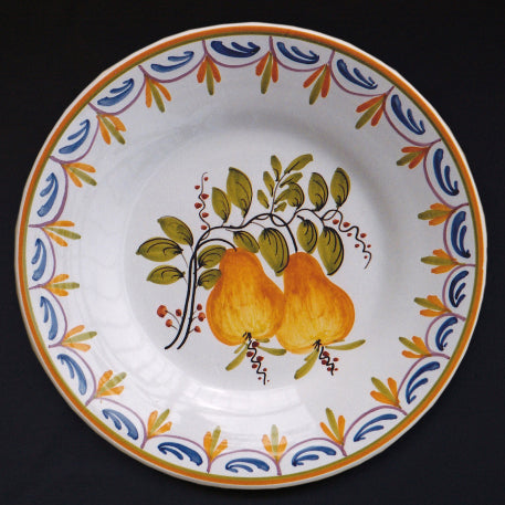 Plain Rim plate with Antique Fruits 74 hand painted decoration