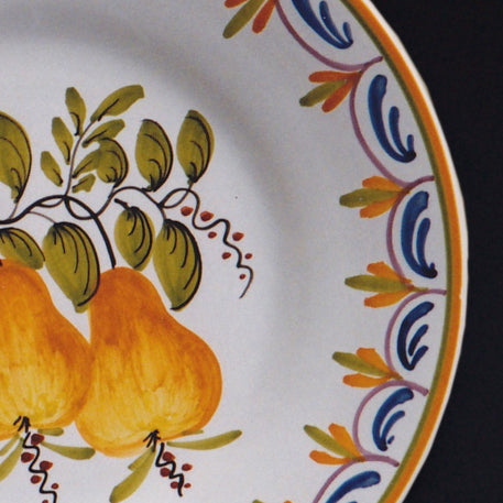 Plain Rim plate with Antique Fruits 74 hand painted decoration